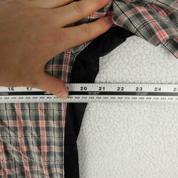 Club Cr Ride Cycling Jesey Mens Small Gray Red Plaid Pearl Snap Short Sleeve - Picture 10 of 13